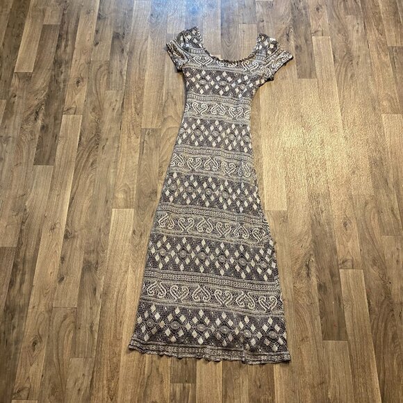 Breakin' Loose Lace Maxi Dress Size 10 Black and White - Picture 1 of 5